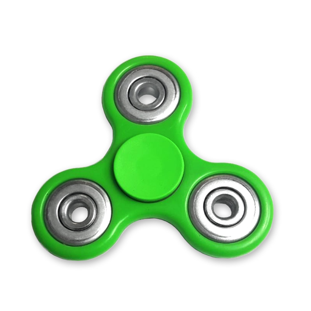 Fidget Tri-Spinner Green EDC All-Metal Weighted Bearing ADHD Focus Stress Reliever Hand Toys