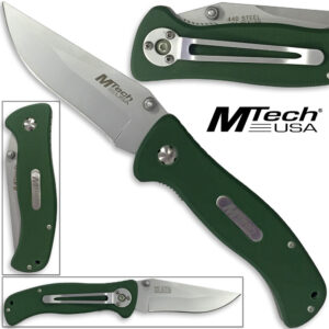 MTech USA Scouts Folder Knife 440 Stainless Steel Green