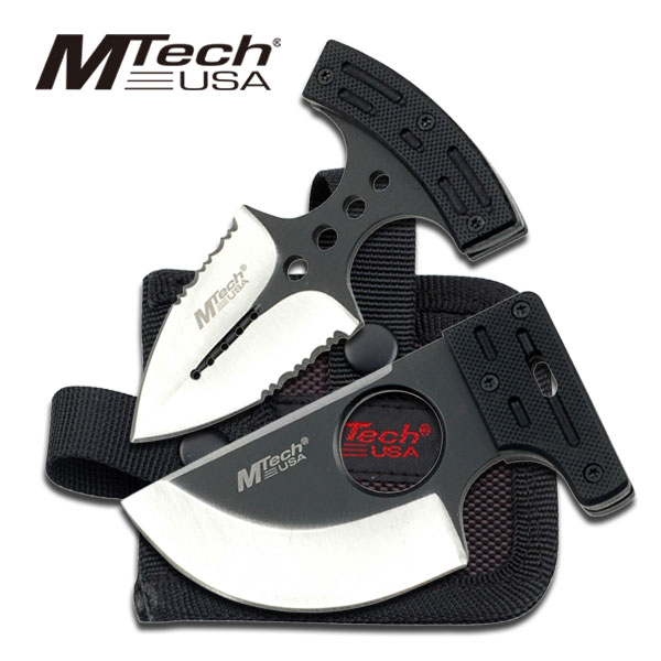 MTech USA Dual Defensive Push Knives Set w Quickdraw Retention Holster