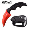 MTech USA RED FIXED BLADE KNIFE 5"OVERALL
