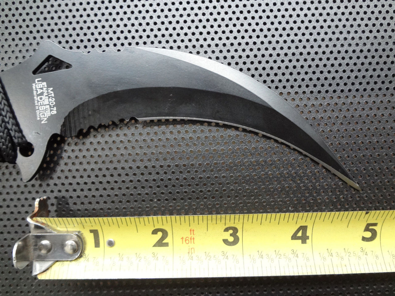 MTech FIXED-BLADE TACTICAL KNIFE | Black Blade Paracord Serrated Combat Karambit