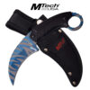 MTech USA Blue Line Tiger Stripes Karambit Survival Knife Tactical Duty Blade