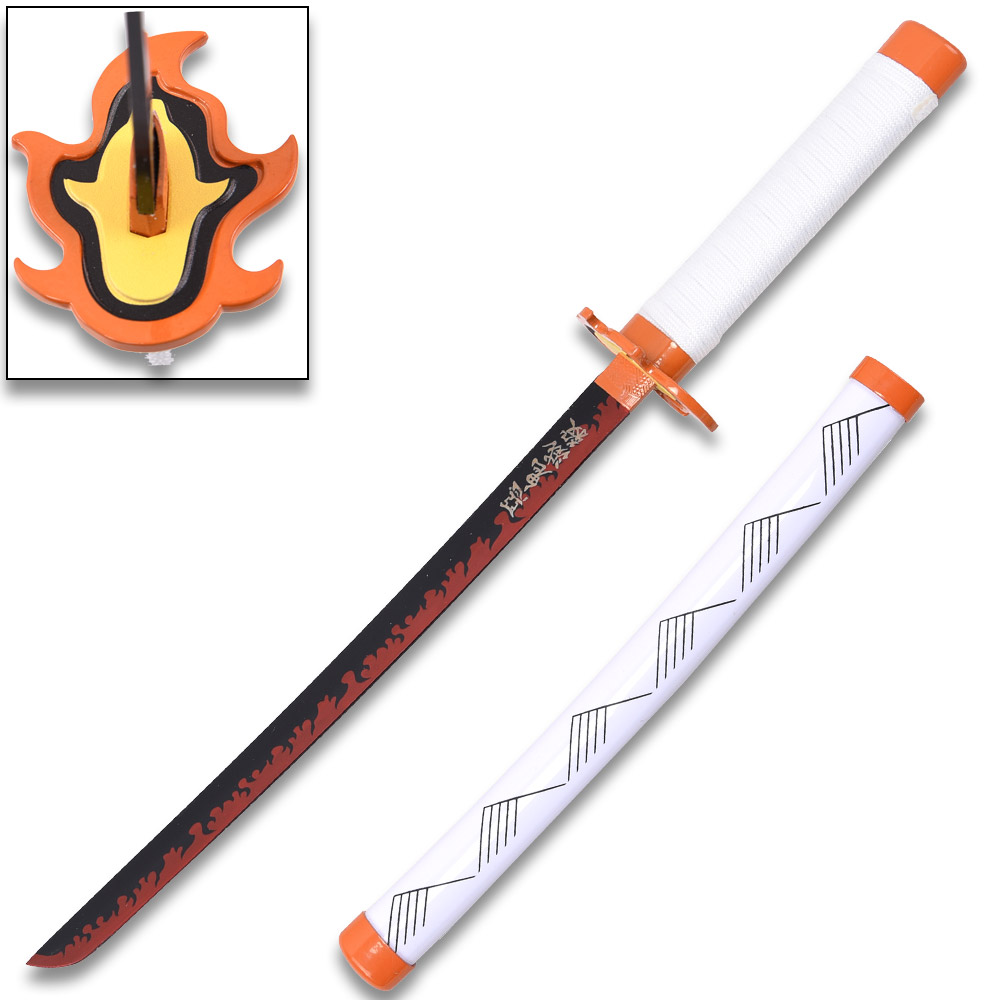 Demon Slayer - Kyojuro Rengoku 16.5 Red Nichirin Sword Katana Metal