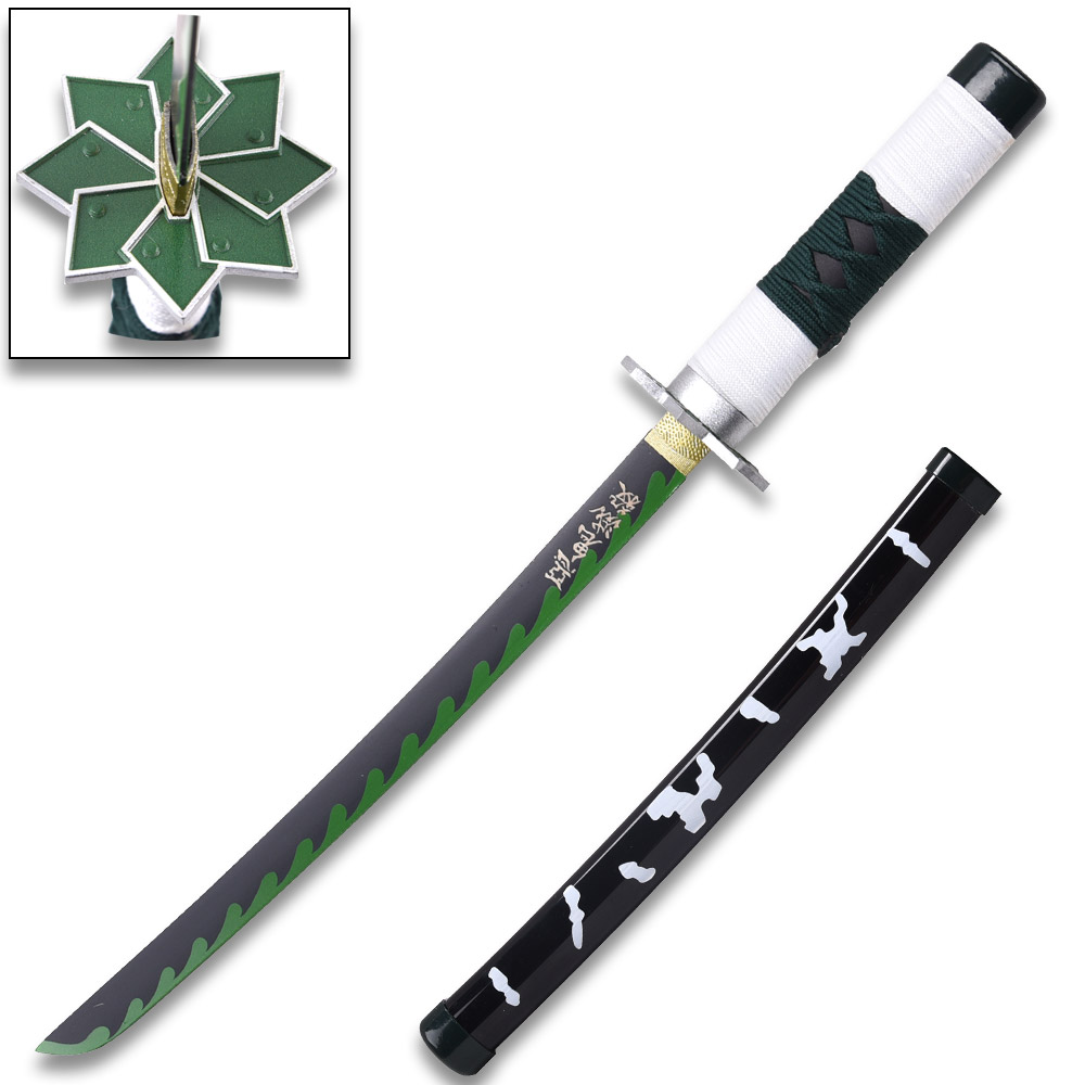 Demon Slayer - 16.5 Inches  Sanemi Shinazugawa Green Nichirin Sword Katana Metal Not Sharp