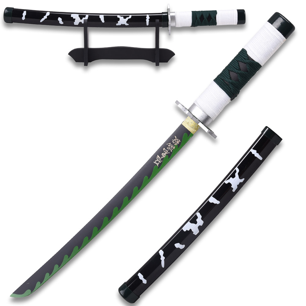 Demon Slayer - 16.5 Inches  Sanemi Shinazugawa Green Nichirin Sword Katana Metal Not Sharp