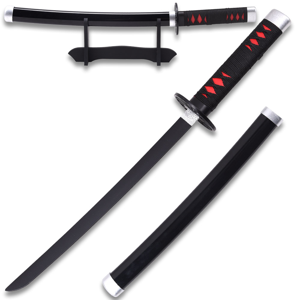 DEMON SLAYER Mini Tanto -TANJIRO Kamado Black NICHIRIN SWORD 16.5 Inches