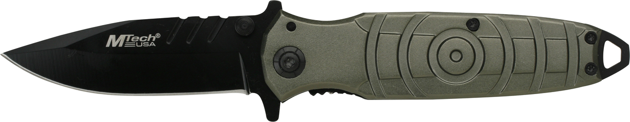 Mtech USA Tactical Folding Knife Gunmetal Grey Circle Pattern Handle
