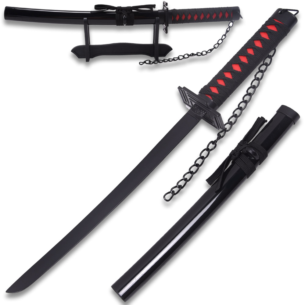 Best Anime Hero Sword And Scabbard 16.5" Black Steal Blade Not sharp