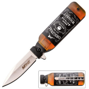 Bar Collection Pocket Knife Whiskey Bottle Design Spring Assisted Knife