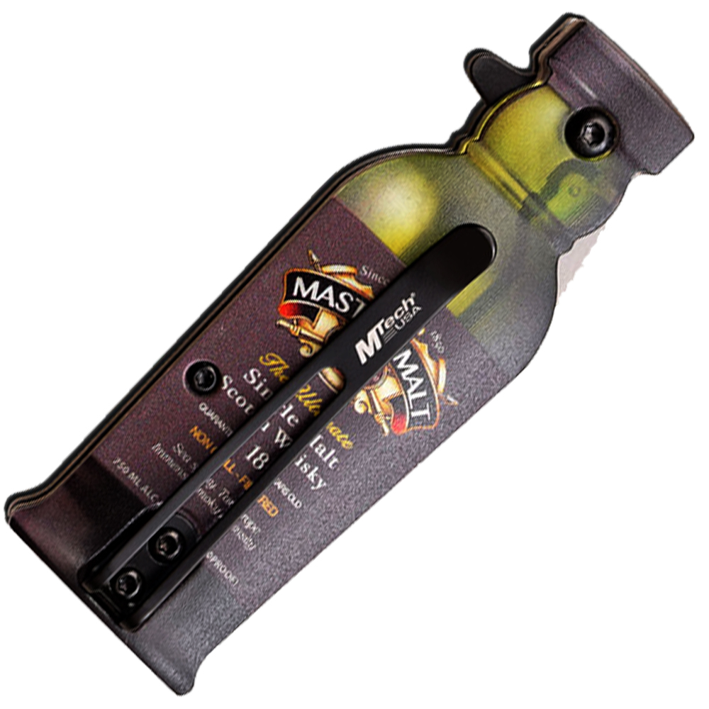 Bar Collection Masters Malt Bottle Design Spring Assisted Knife