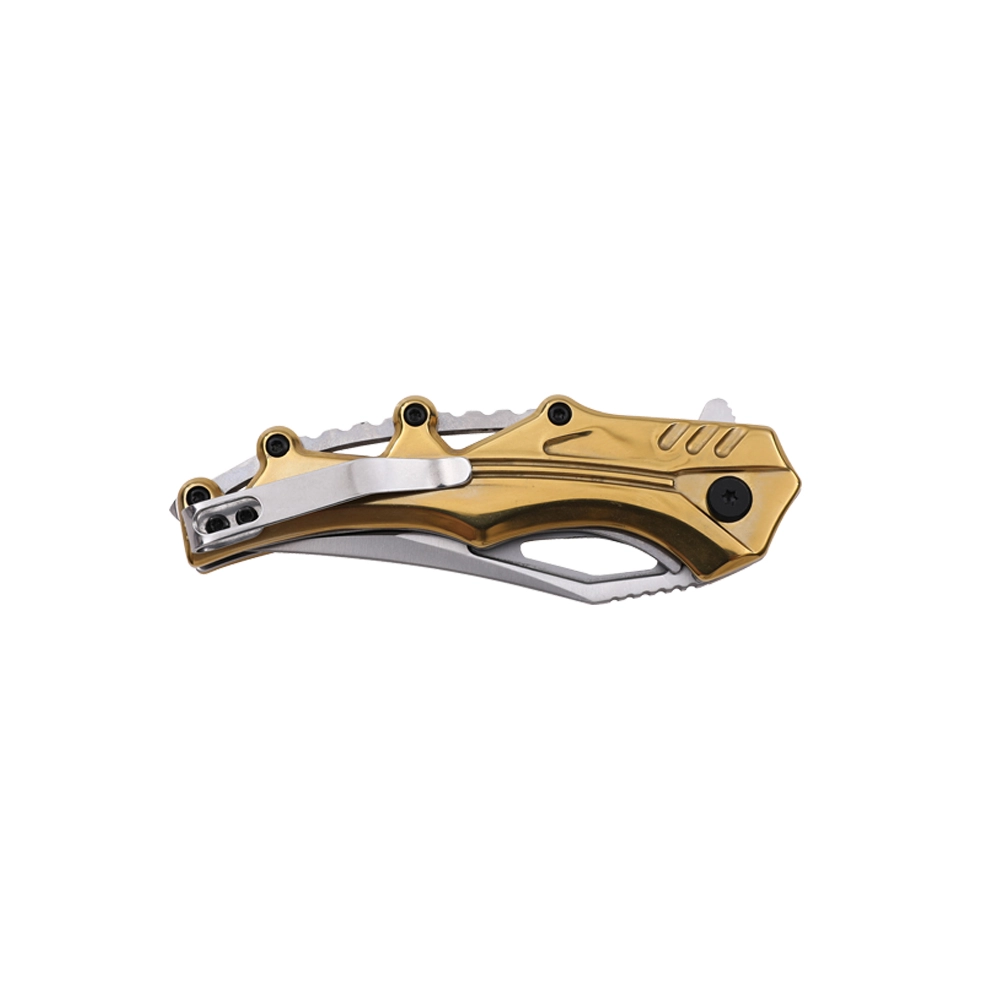Mtech Spring Assisted Gold Finish Handle