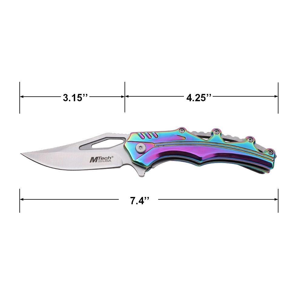 Mtech Spring Assisted  Titanium Finish Handle