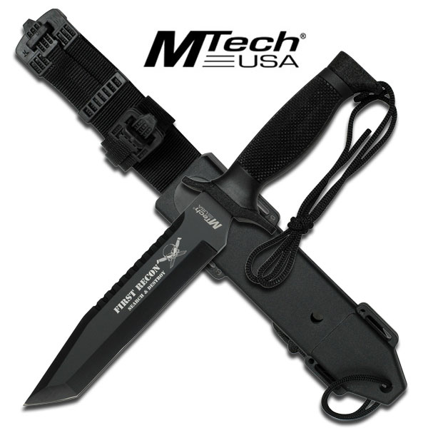 FIRST RECON MTech Tactical Rescue Knife With Custom Sheath