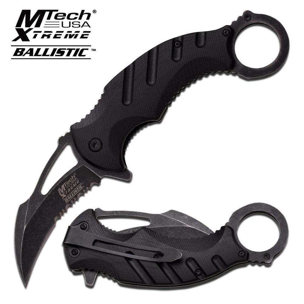 MTech XTreme Tactical Karambit Knife Combat Spring Assisted Open Serrated 833BK