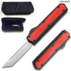 Red Strike OTF Tactical D-2 Steel CNC Red Alum Handle Auto Knife
