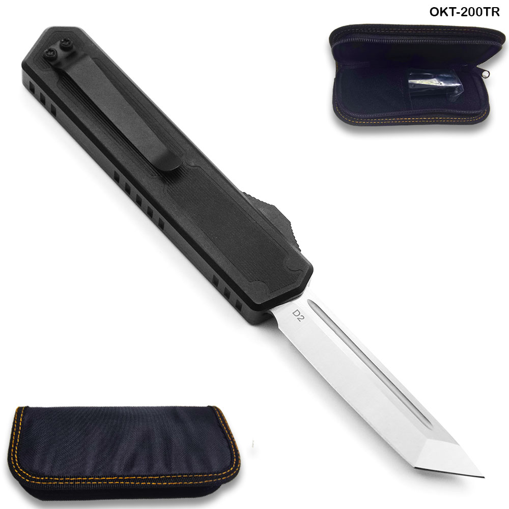 Red Strike OTF Tactical D-2 Steel CNC Red Alum Handle Auto Knife