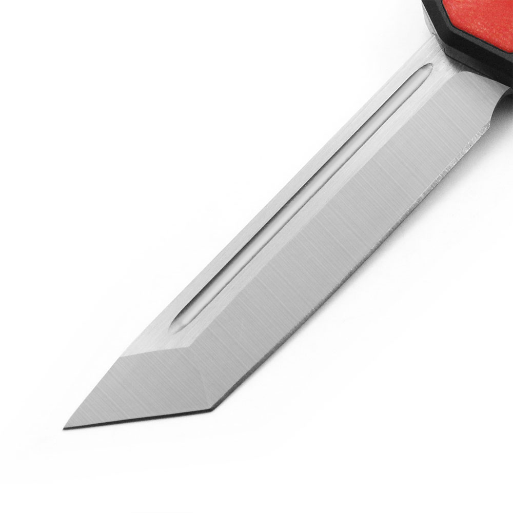 Red Strike OTF Tactical D-2 Steel CNC Red Alum Handle Auto Knife