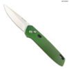 Tactical D-2 Steel CNC Green Alum Handle Auto Knife with Safety Lock