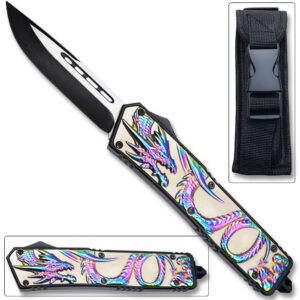 Straight Edge Dragon Flagship OTF Knife  Clip Point