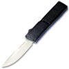 Lightning Black Handle OTF Automatic Silver  Drop Point Blade