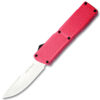 Lightning Pink Handle OTF Automatic Silver  Drop Point Blade