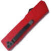 Lightning Red Handle OTF Automatic Silver  Drop Point Blade