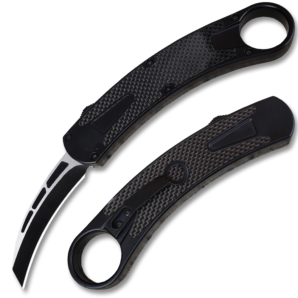 Black  Carbon Karambit OTF Tanto Point Blade