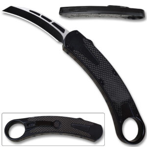 Black  Carbon Karambit OTF Tanto Point Blade