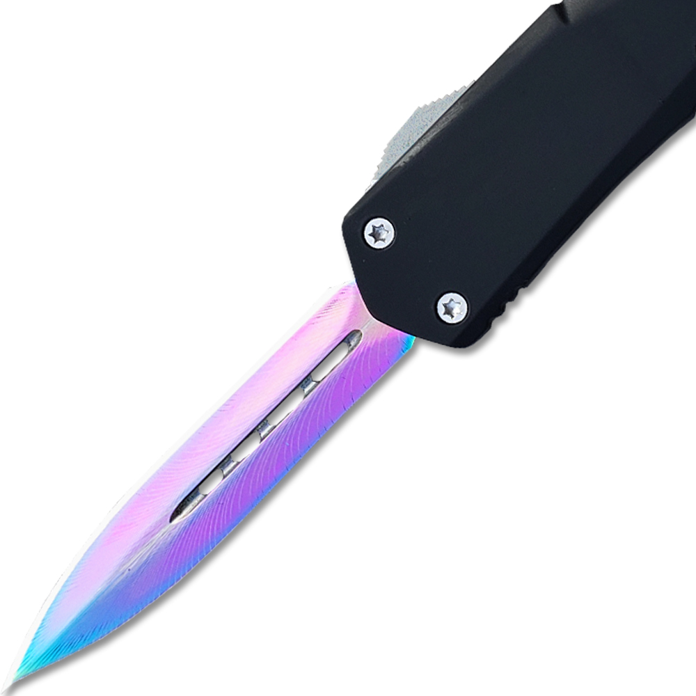 Full Size Dagger Point OTF Knife  Assisted Open Tactical Titanium Blade