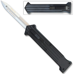 The "JOKER" Silver Single Edge OTF Knife Out The Front Limited Edition