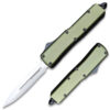 Green Legends Micro D2 Steel OTF Stiletto  Double Edge Silver Blade