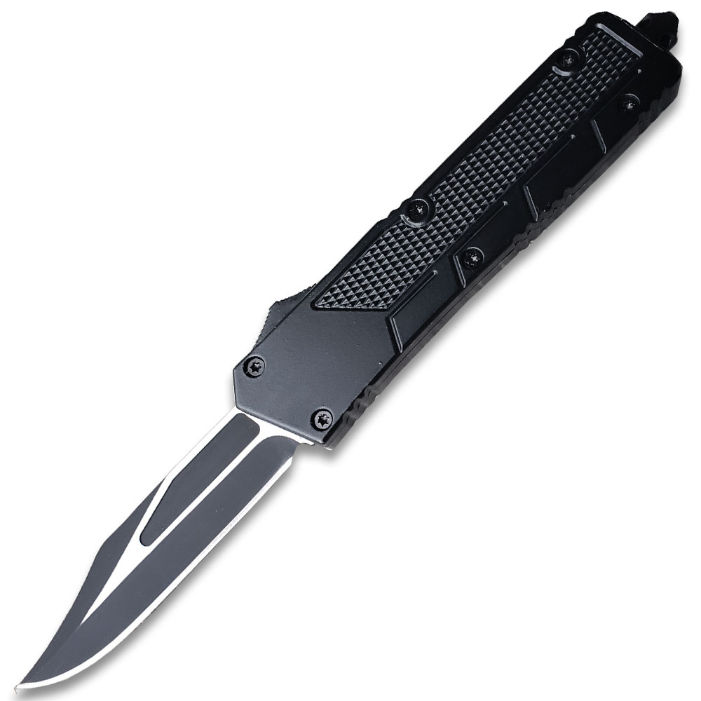 Drop Point  Single Edge OTF Out The Front Assisted Open Tactical Glass Breaker