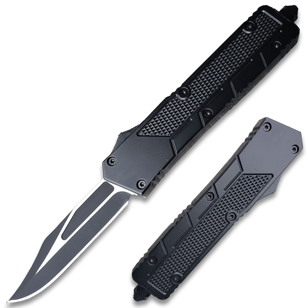 Drop Point  Single Edge OTF Out The Front Assisted Open Tactical Glass Breaker