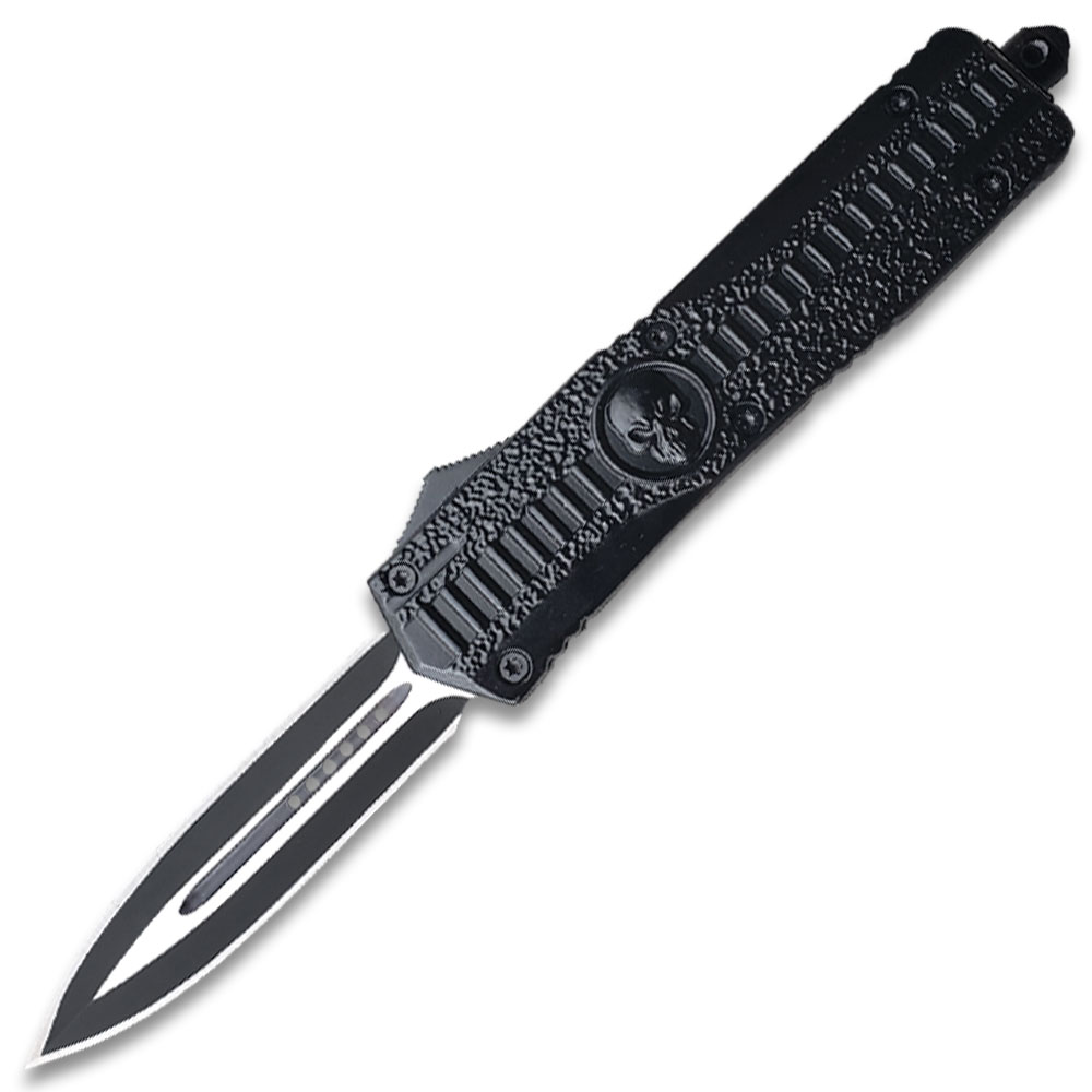 Venom Death Skull Auto OTF Knife  Death Warrior Spear Edge BK Handle