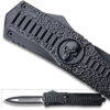 Venom Death Skull Auto OTF Knife  Death Warrior Spear Edge BK Handle