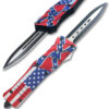 American Rebel Flag Swift OTF Knife Double Edge Blade