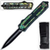 Black Hills Black OTF Knife Double Edge Spear Point Blade W/Glass Breaker