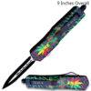 3D Multi-Color Cannabis Leaves Double Edge OTF Knife
