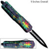 3D Multi-Color Cannabis Leaves Double Edge OTF Knife