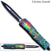 3D Multi-Color Cannabis Leaves Double Edge OTF Knife