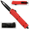 Red Spear Point OTF Out The Front Assisted Open Tactical Glass Breaker Red Handle