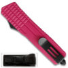 Pink Spear Point OTF Out The Front Assisted Open Tactical Glass Breaker Pink Handle