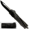 Black Straight Edge  Flagship OTF Knife  Clip Point