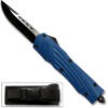 Blue Straight Edge  Flagship OTF Knife  Clip Point