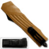 Brown Straight Edge  Flagship OTF Knife  Clip Point