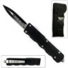Spear Edge Black Flagship OTF Knife w/Comfort Groove Handle Double Edge