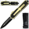 Gold Legacy Edge OTF Knife Spear Point, Double Edged Blade