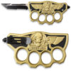 Biker USA Knuckle OTF Knife - Elite Collection - Gold Handle
