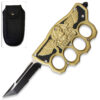 Biker USA Knuckle OTF Knife - Elite Collection - Gold Handle