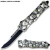 3D Skull with Black & White Zombie Straight Blade OTF Knife